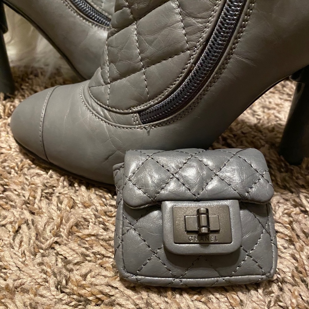 Chanel detachable reissue pouch ankle boots